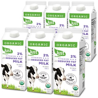 Just FreshDirect Organic 2% Reduced Fat Milk, Cartons