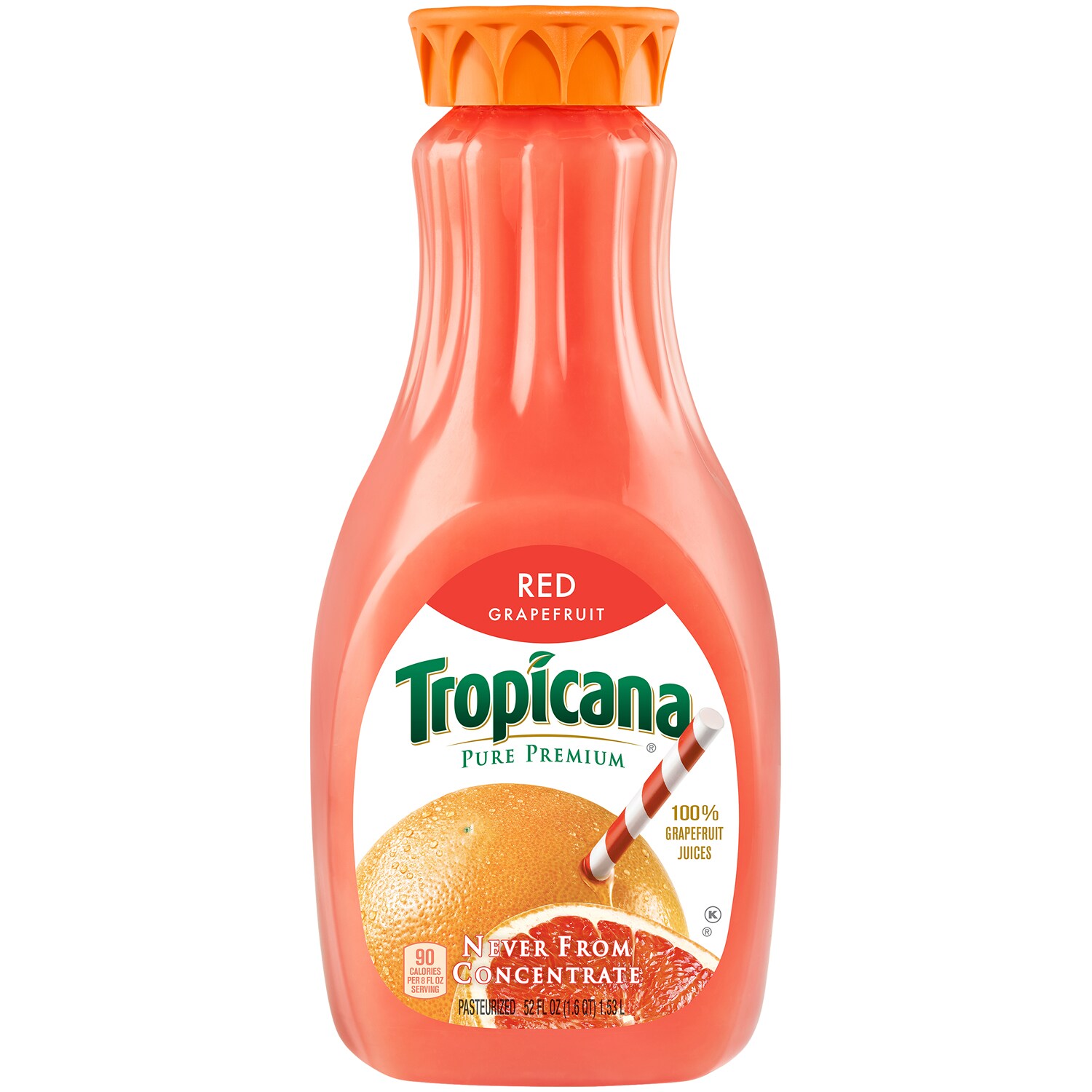 Tropicana Pure Premium Red Grapefruit Juice, Some Pulp, Plastic Bottle
