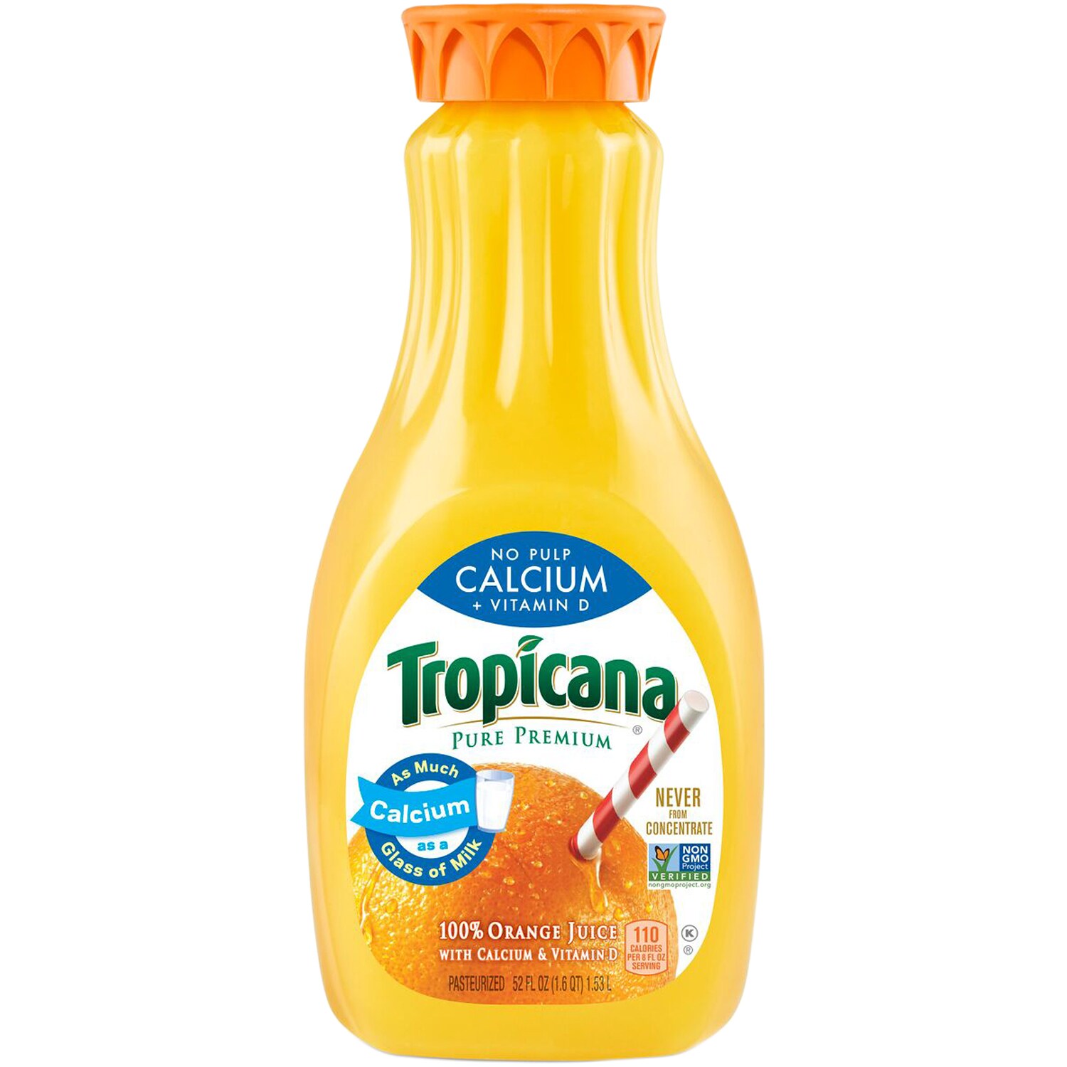 Tropicana Pure Premium Orange Juice with Calcium and Vitamin D - No Pulp, Plastic Bottle