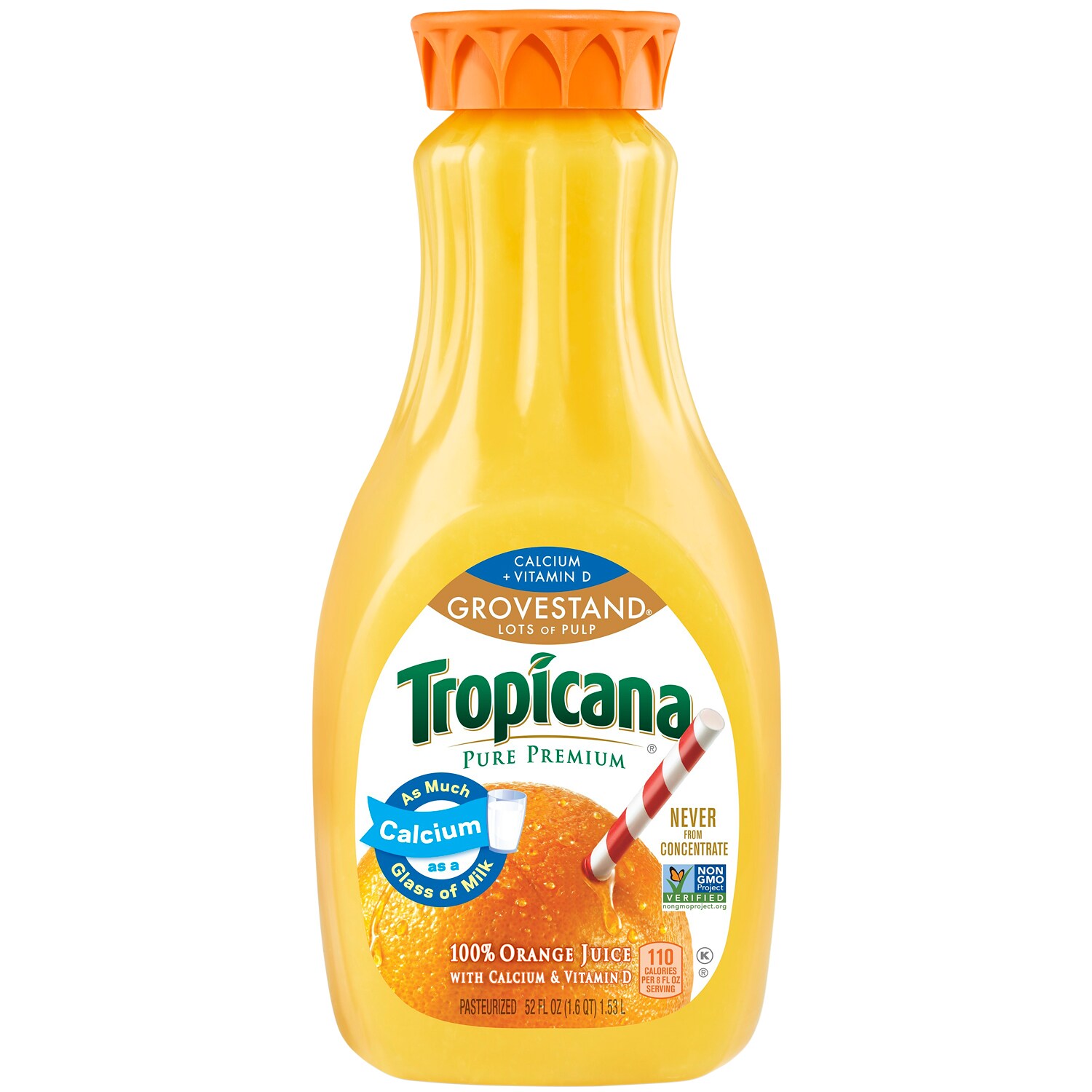 Tropicana Pure Premium Orange Juice Grovestand with Calcium and Vitamin D - Lots of Pulp, Plastic Bottle