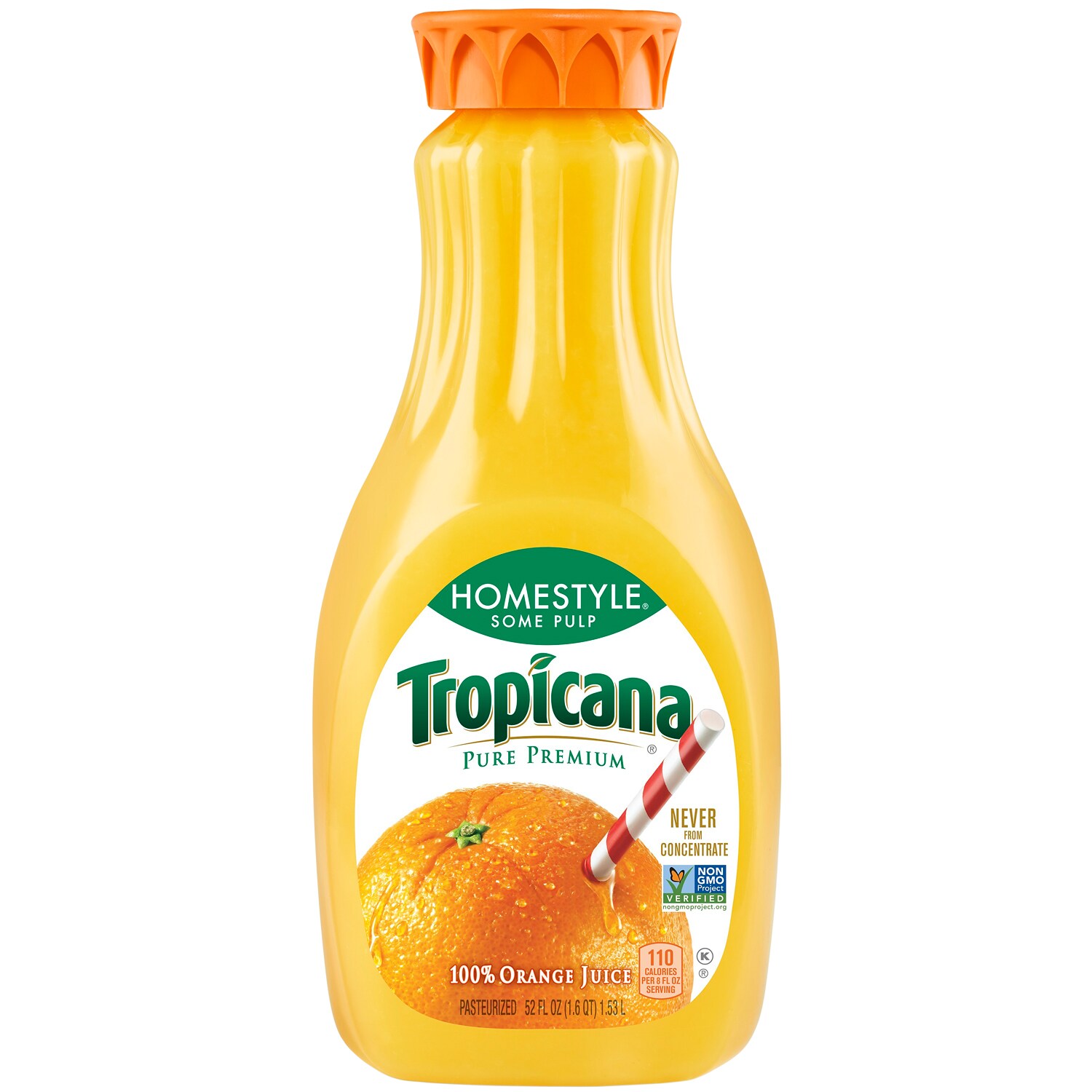 Tropicana Pure Premium Orange Juice - Some Pulp, Plastic Bottle