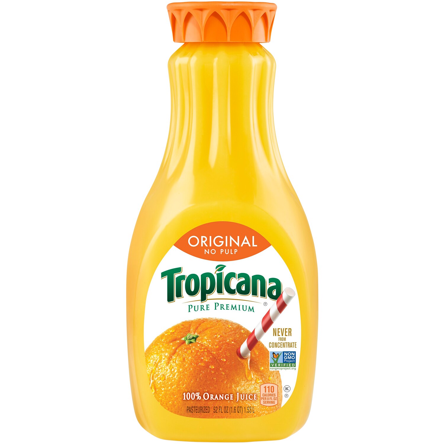 Tropicana Pure Premium Orange Juice Original - No Pulp, Plastic Bottle