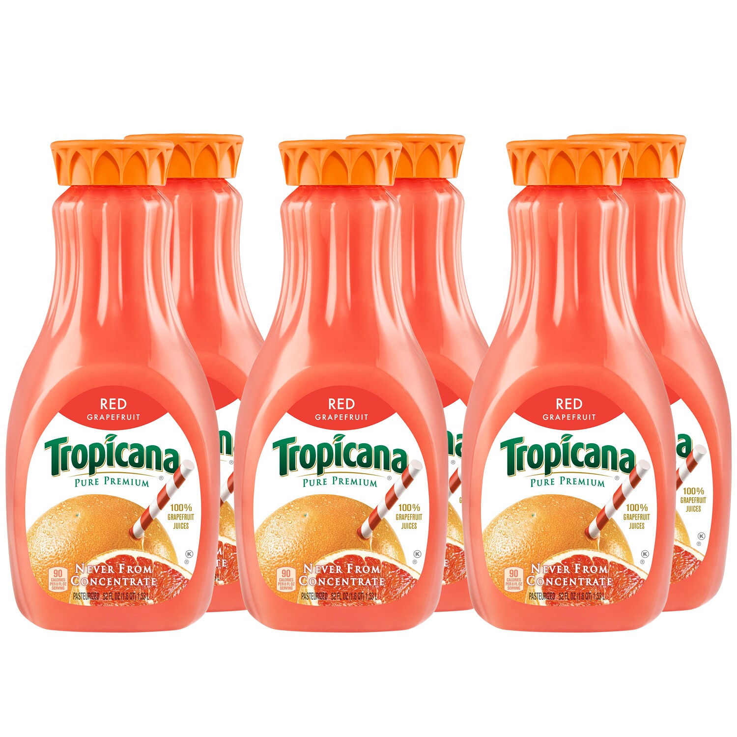 Tropicana Pure Premium Ruby Red Grapefruit Juice, Some Pulp, Plastic Bottles