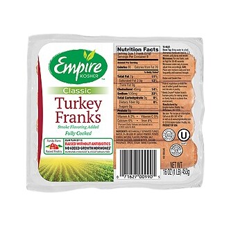 Empire Kosher Classic Turkey Franks, Fully Cooked