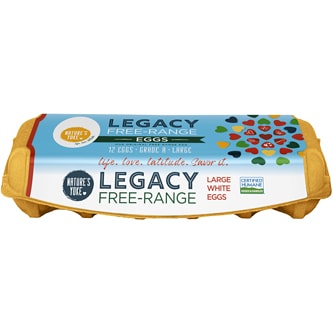 Nature's Yoke Legacy Free-Range Large White Eggs, Dozen