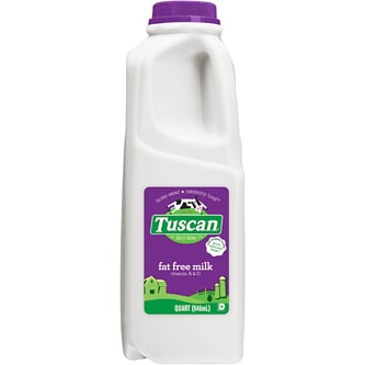 Tuscan Dairy Farms Fat Free Milk, Plastic Bottle