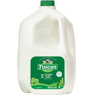 Tuscan Dairy Farms 1% Milk, Plastic Bottle