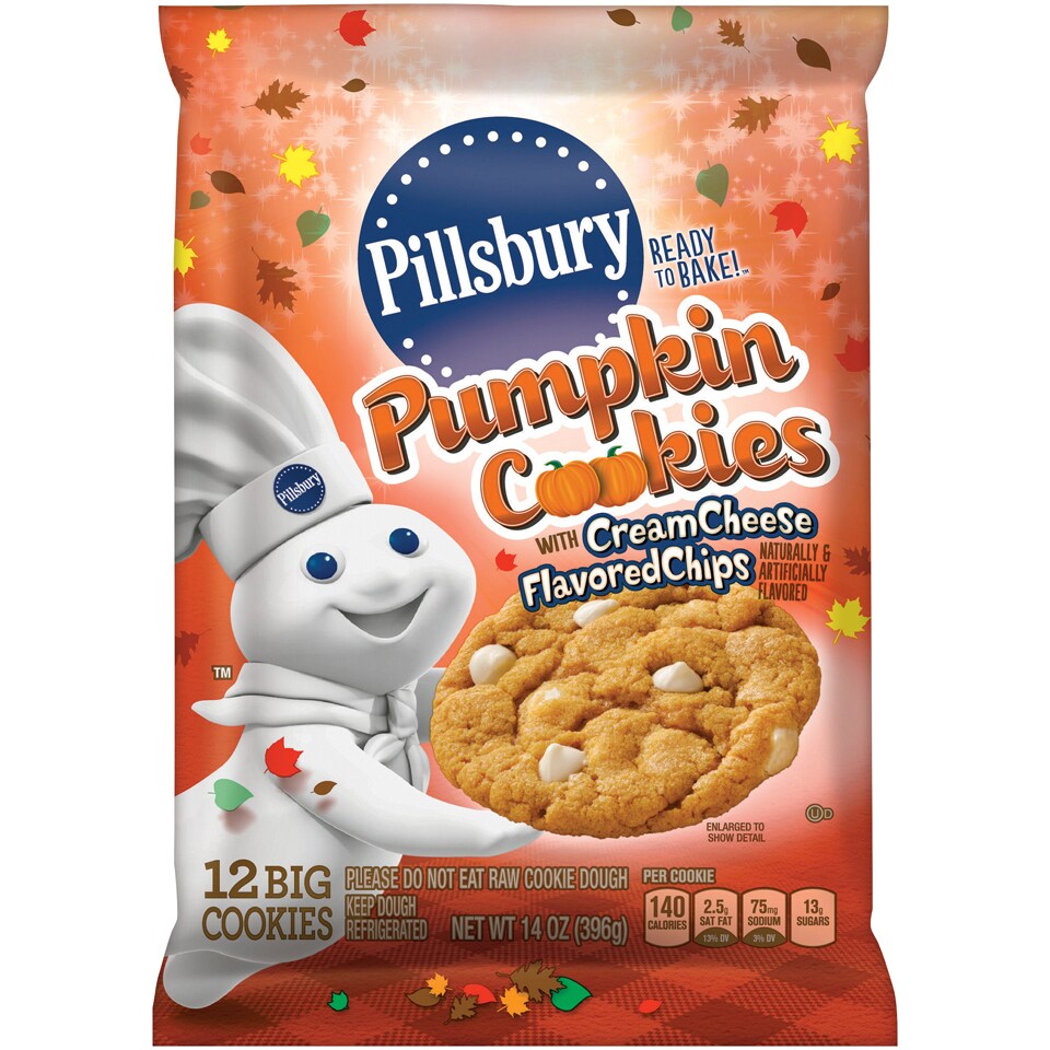 Pillsbury Ready to Bake Pumpkin and Cream Cheese Cookies 