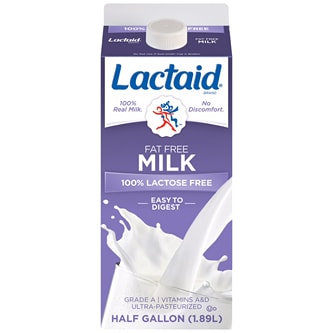Lactaid 100% Lactose-Free Fat Free Milk, Carton