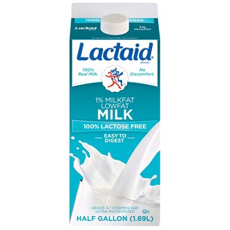 Lactaid 100% Lactose-Free 1% Lowfat Milk, Carton