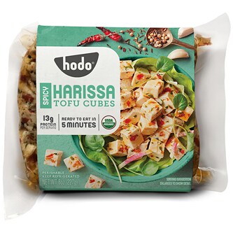 Hodo Foods Organic Tofu Cubes, Spicy Harissa