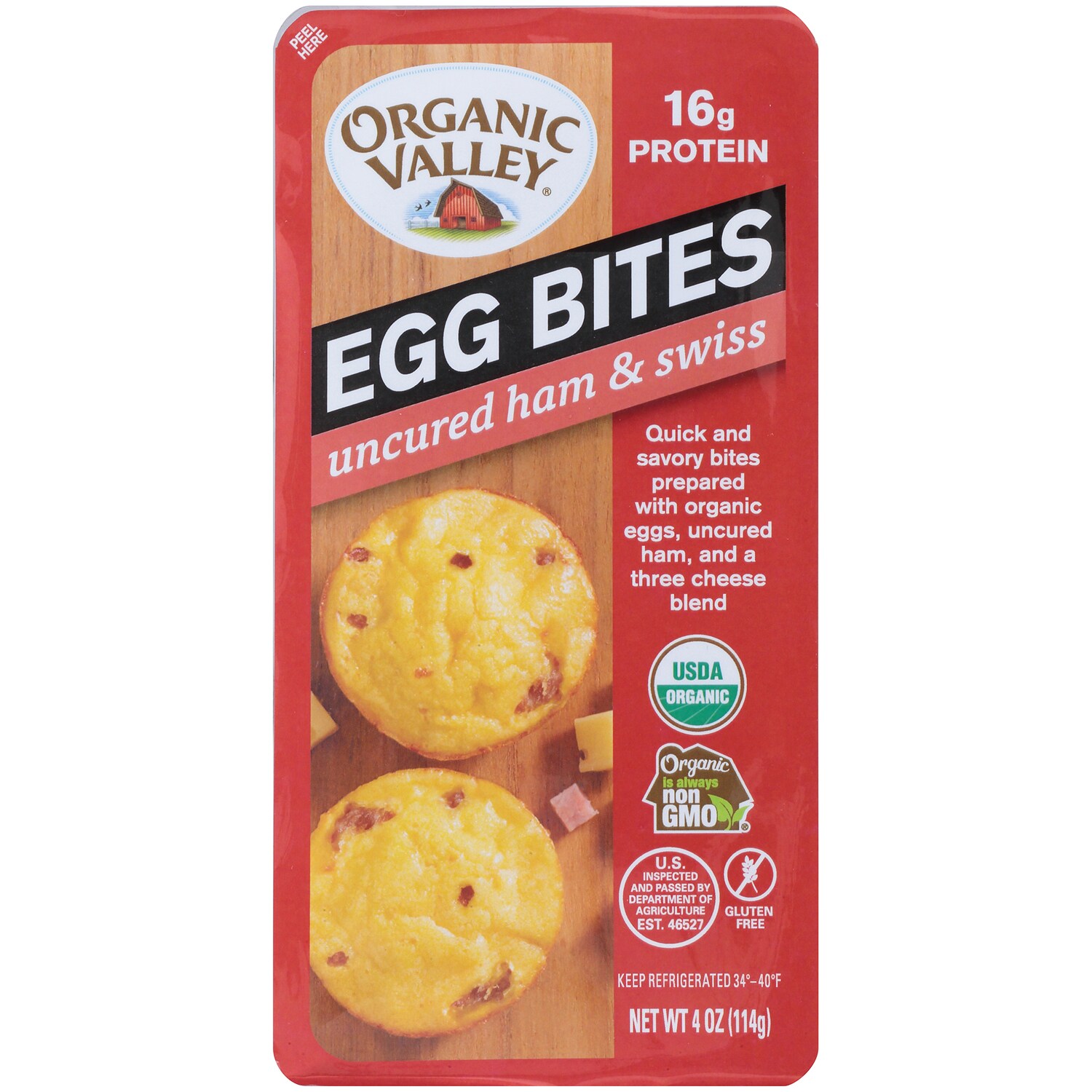 Organic Valley Egg Bites, Uncured Ham & Swiss