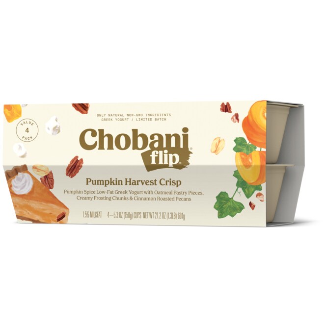 Chobani Flip Low-Fat Greek Yogurt, Pumpkin Harvest Crisp
