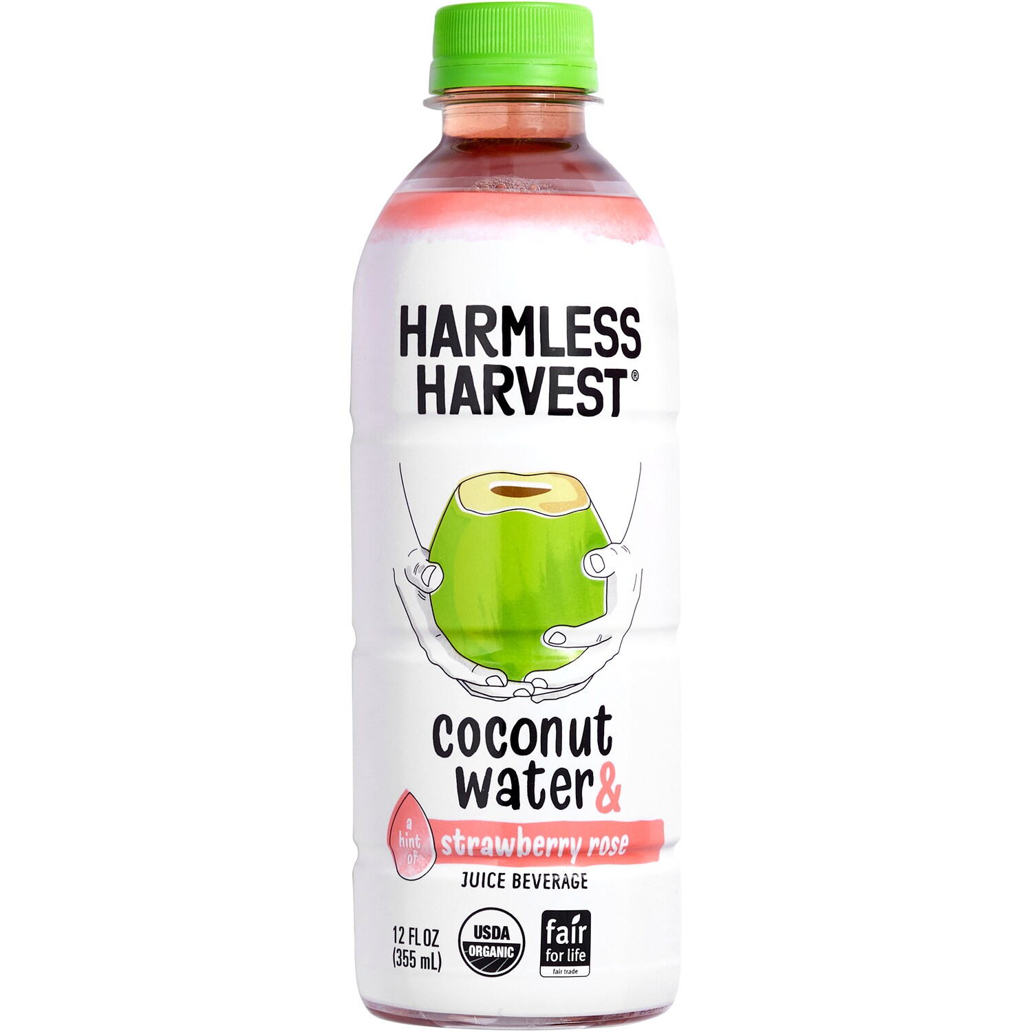 Harmless Harvest Organic Coconut Water & Juice Beverage, Strawberry Rose, Plastic Bottle