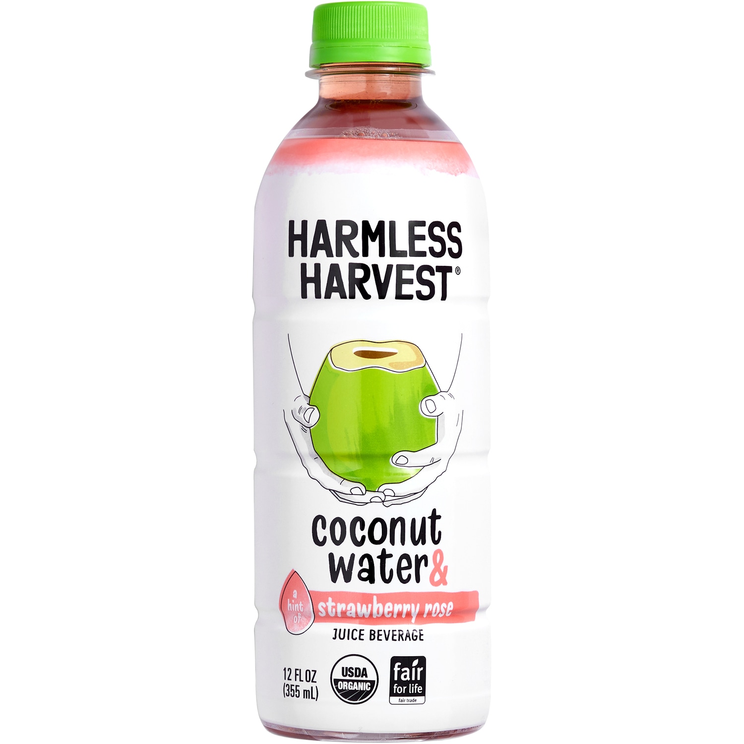 Harmless Harvest Organic Coconut Water & Juice Beverage, Strawberry Rose, Plastic Bottle
