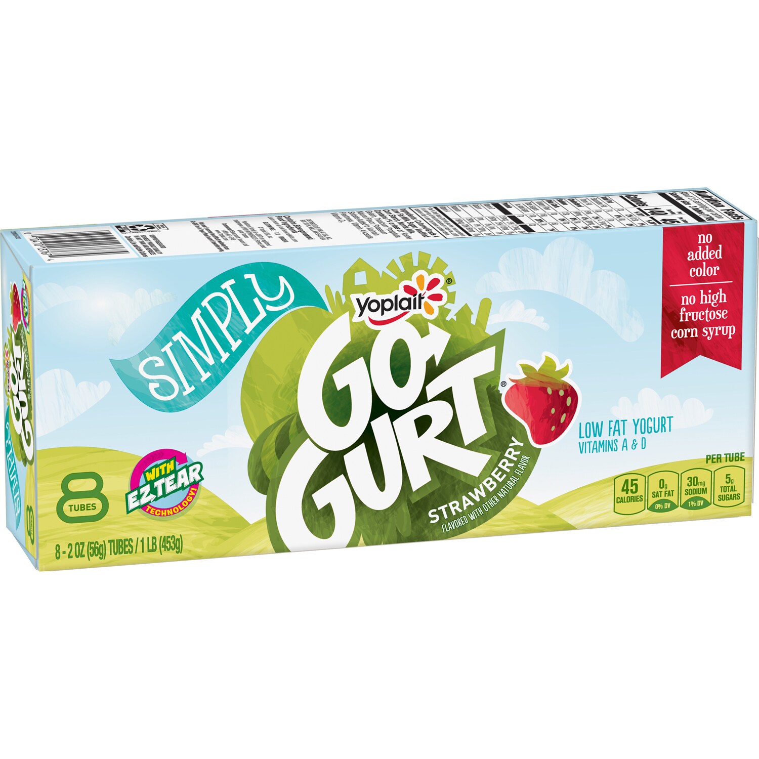 Yoplait Simply Go-GURT Low Fat Yogurt Tubes, Strawberry