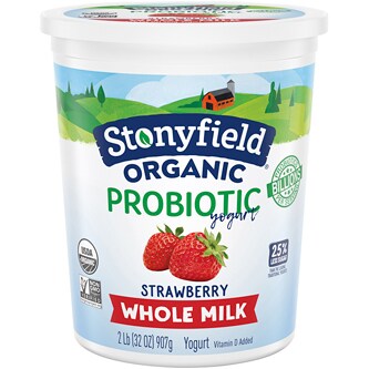 Stonyfield Organic Probiotic Whole Milk Yogurt, Strawberry