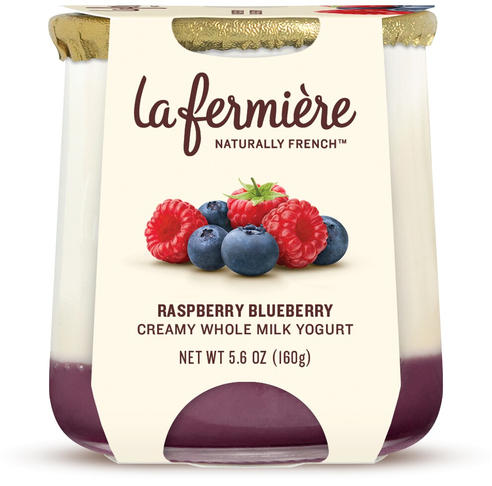 La Fermière Creamy Whole Milk Yogurt, Raspberry Blueberry