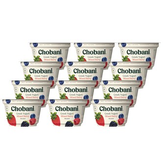 Chobani Low-Fat Greek Yogurt, Mixed Berry Blended