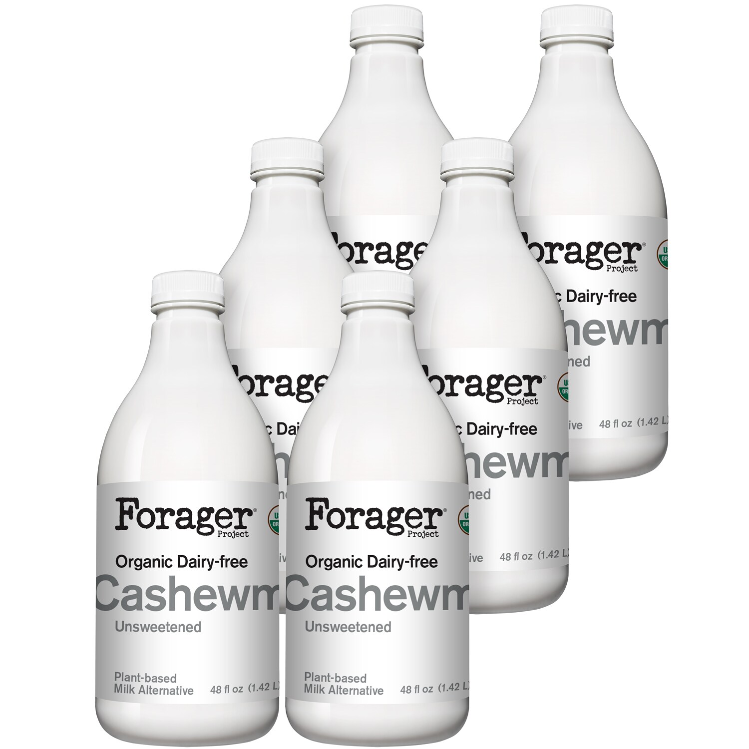 Forager Organic Cashewmilk, Unsweetened, Plastic Bottles