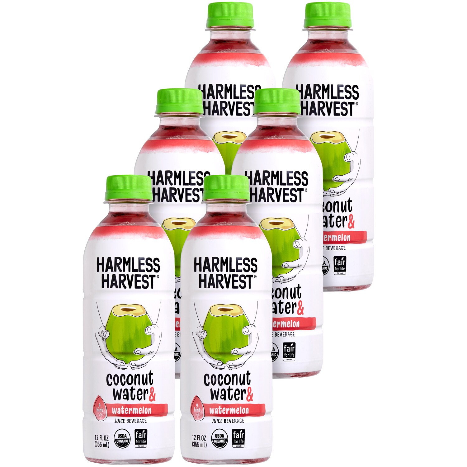 Harmless Harvest Organic Coconut Water & Juice Beverage, Watermelon, Plastic Bottles