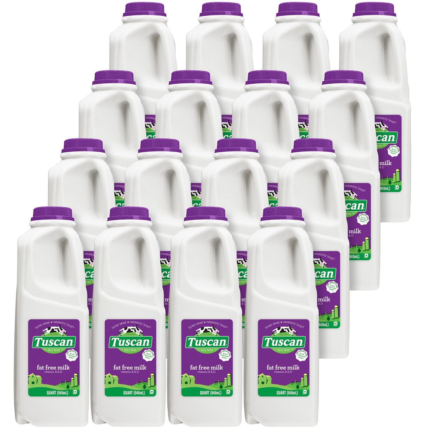 Tuscan Dairy Farms Fat Free Milk, Plastic Bottles