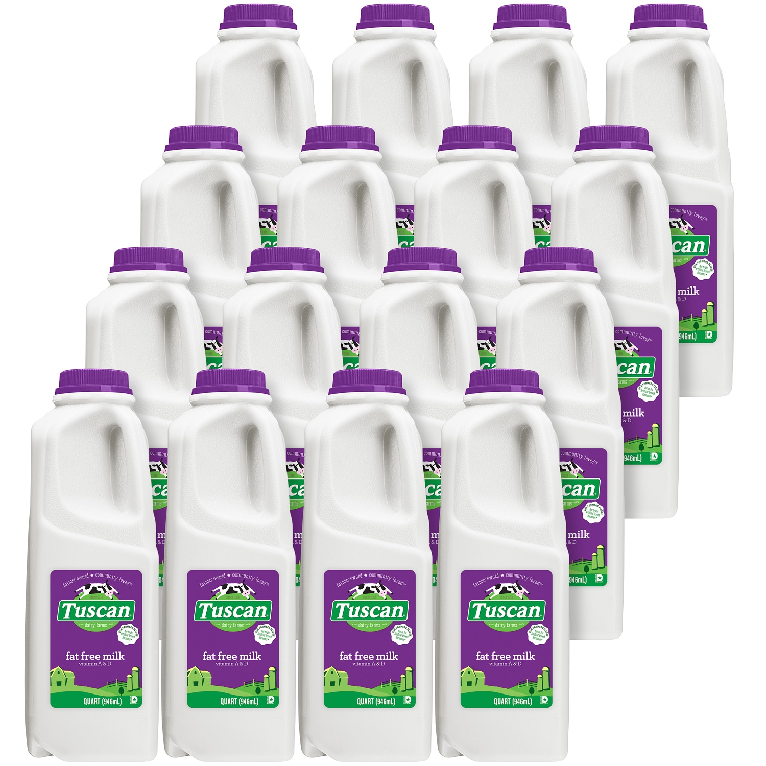 Tuscan Dairy Farms Fat Free Milk, Plastic Bottles