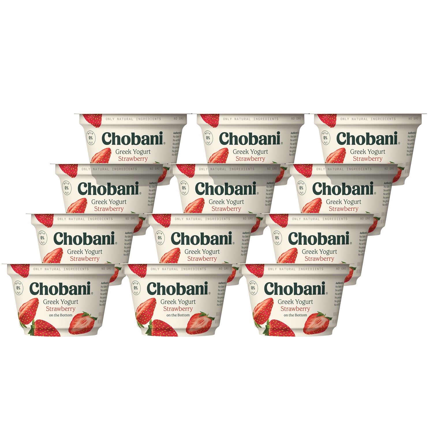 Chobani Non-Fat Greek Yogurt, Strawberry on the Bottom