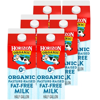 Horizon Organic Fat Free Milk, Cartons