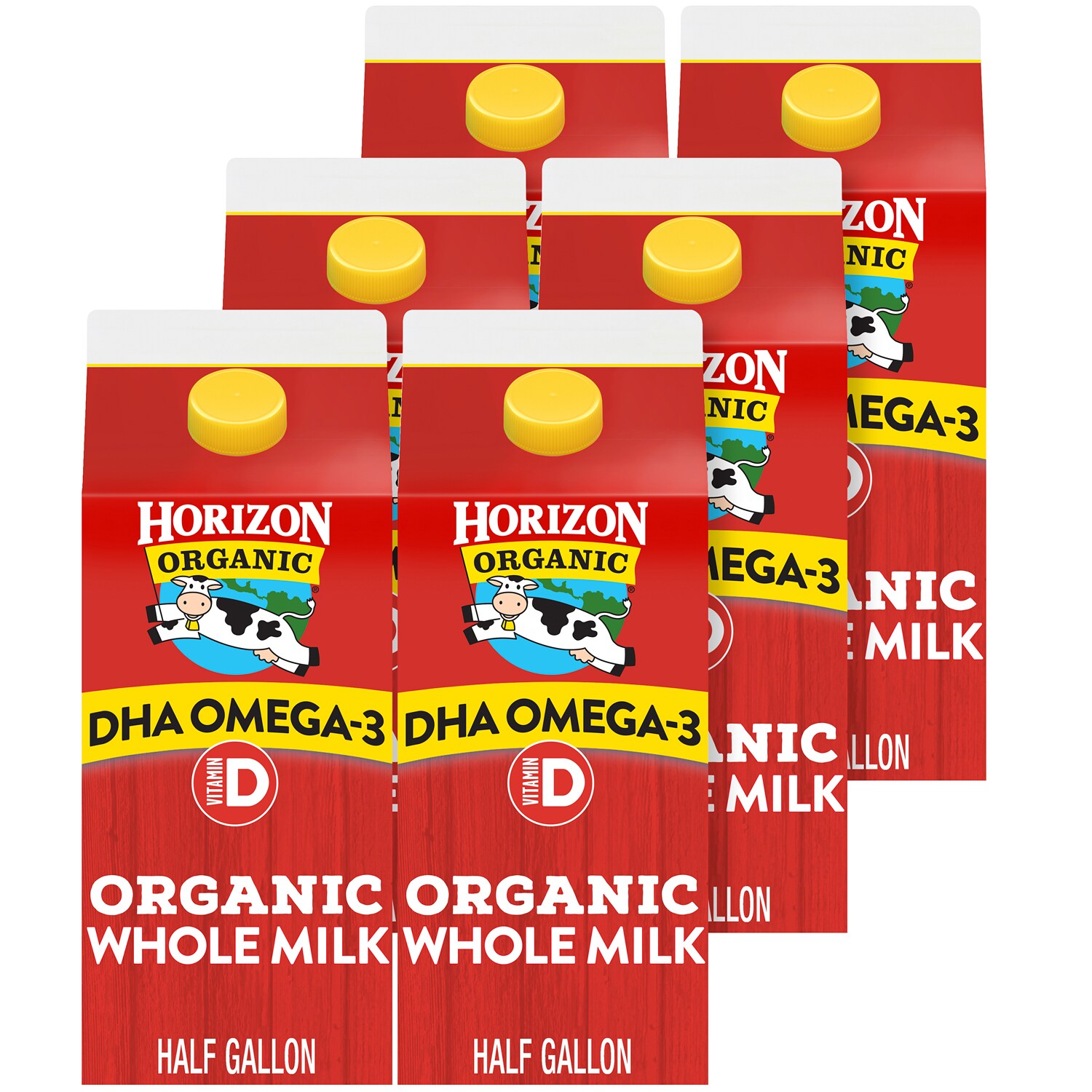 Horizon Organic Whole Milk with DHA Omega-3 and Vitamin D, Cartons