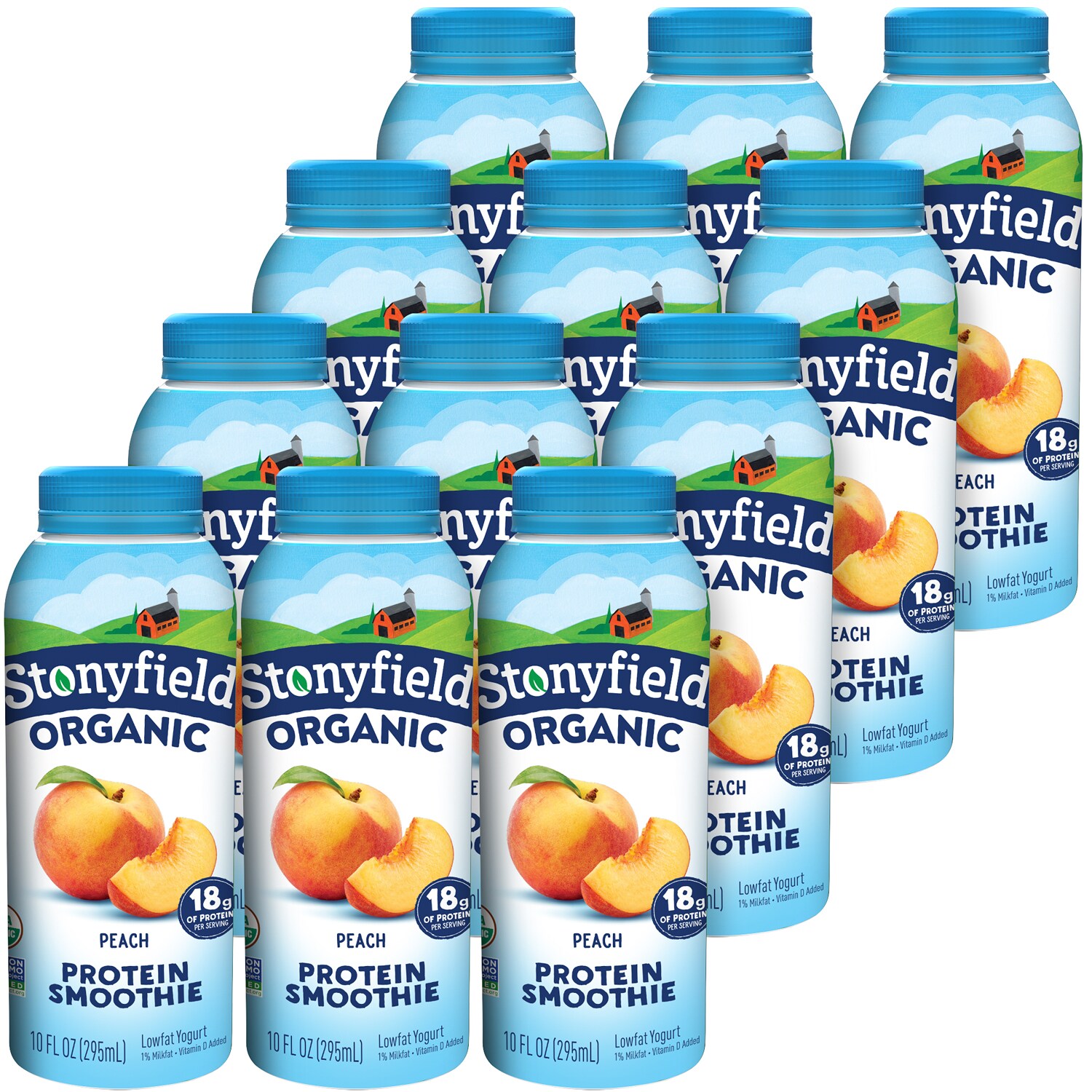Stonyfield Organic Peach Smoothie, Case