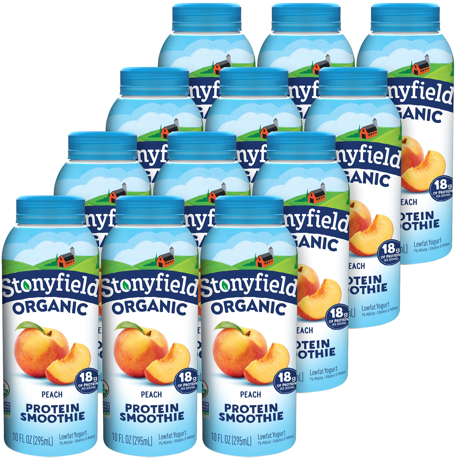 Stonyfield Organic Peach Smoothie, Case