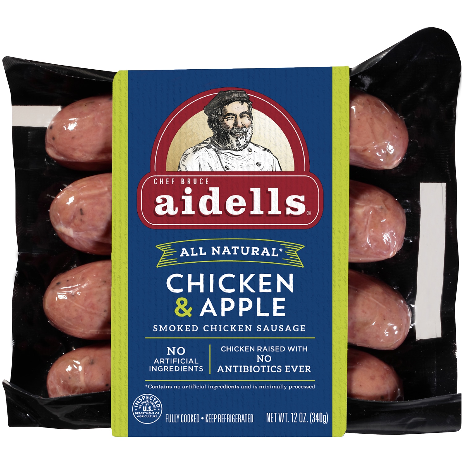 Aidells All Natural Smoked Chicken Sausage, Chicken & Apple
