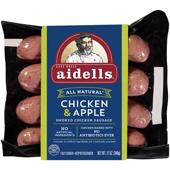 Aidells All Natural Smoked Chicken Sausage, Chicken & Apple