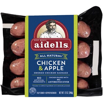 Aidells All Natural Smoked Chicken Sausage, Chicken & Apple