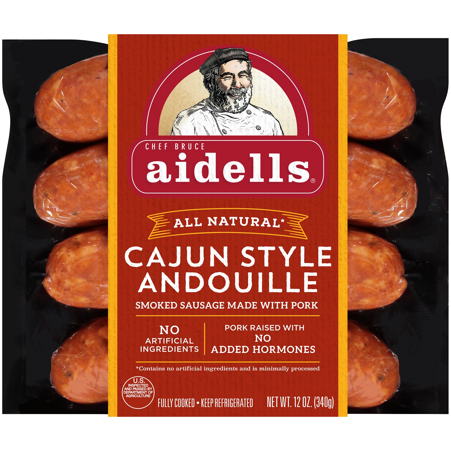 Aidells All Natural Smoked Pork Sausage, Cajun Style Andouille