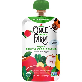 Once Upon a Farm Organic Fruit & Veggie Blend, Green Kale & Apples