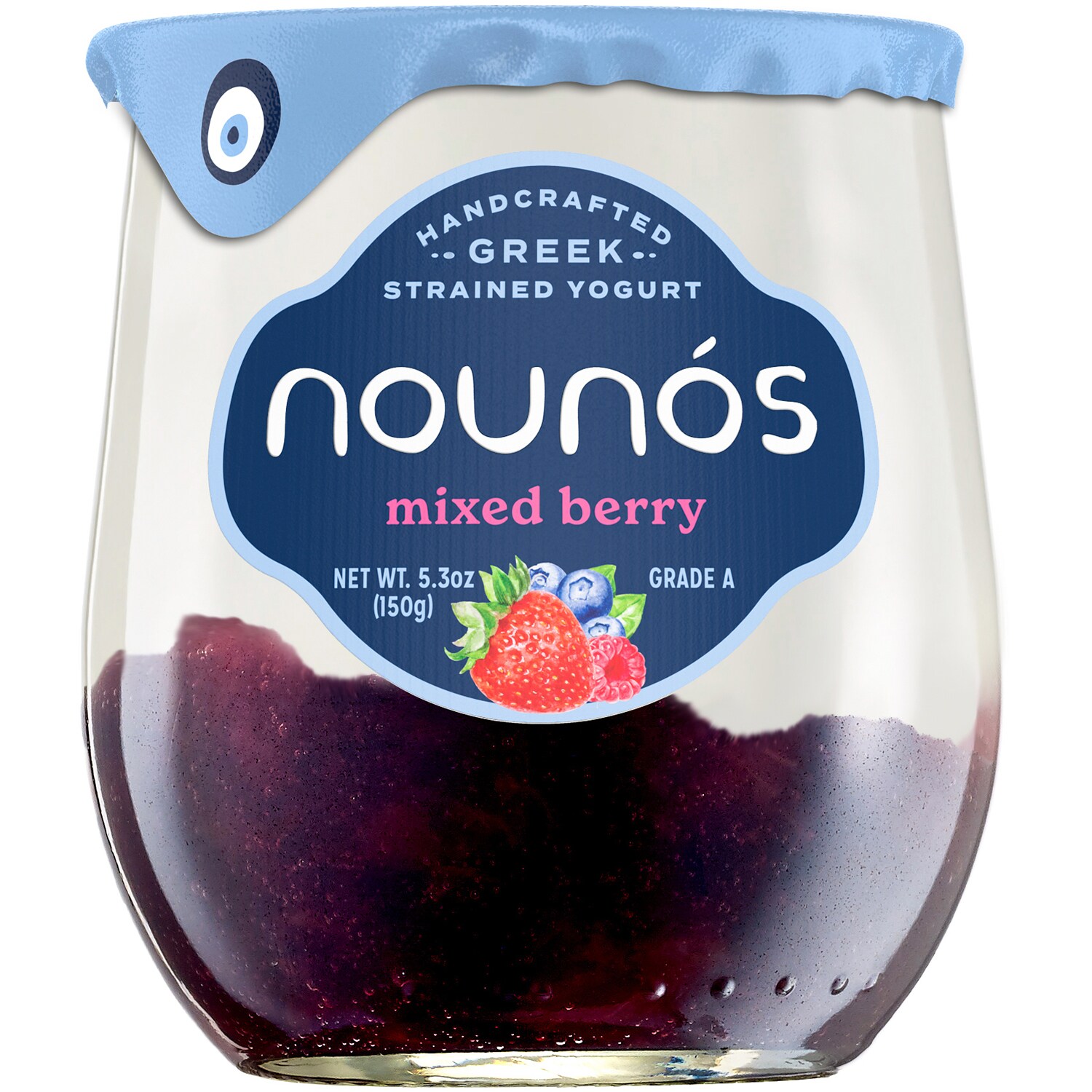 Nounos Creamery Greek Strained Yogurt, Mixed Berry