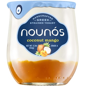 Nounos Creamery Greek Strained Yogurt, Coconut Mango