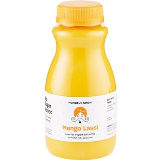 Monsieur Singh Low Fat Yogurt Smoothie, Mango Lassi