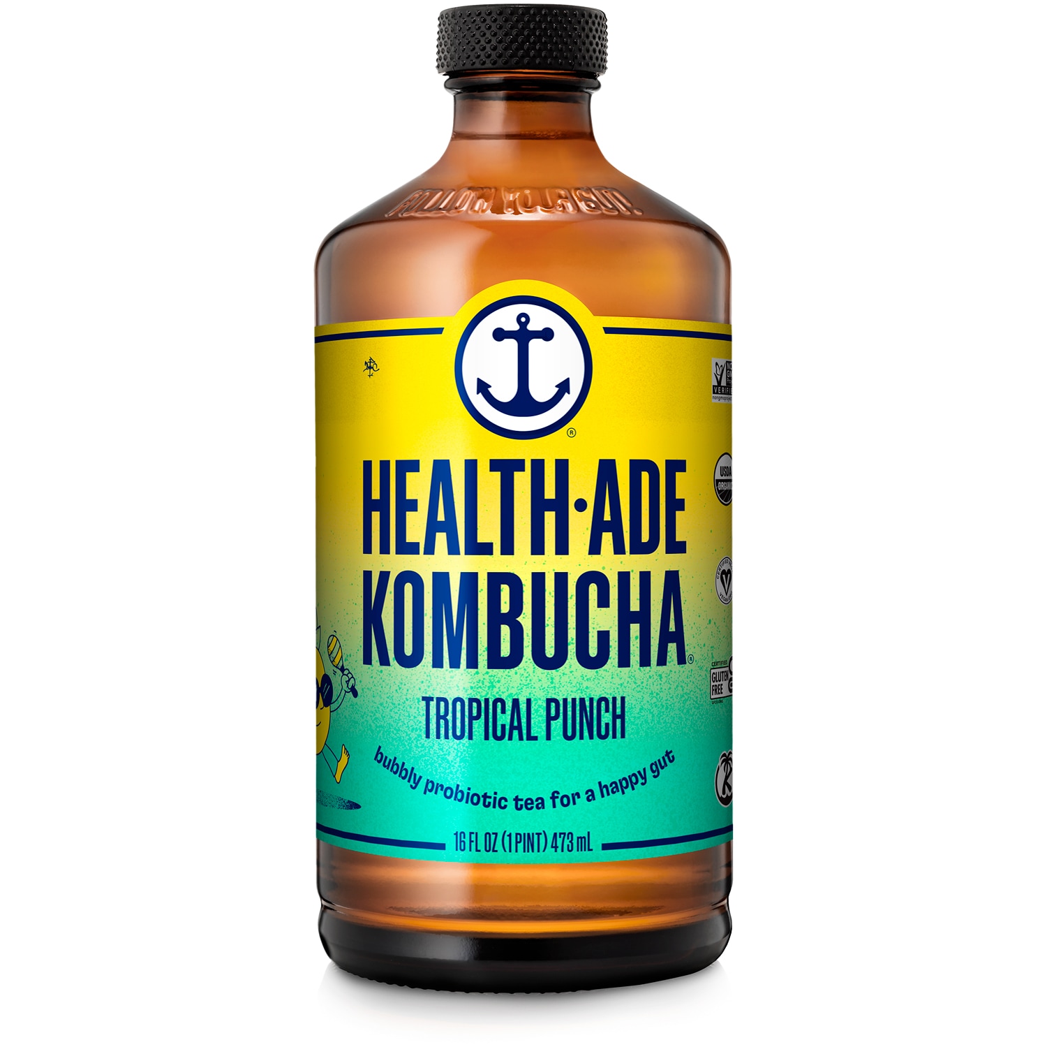 Health-Ade Kombucha, Tropical Punch, Glass Bottle