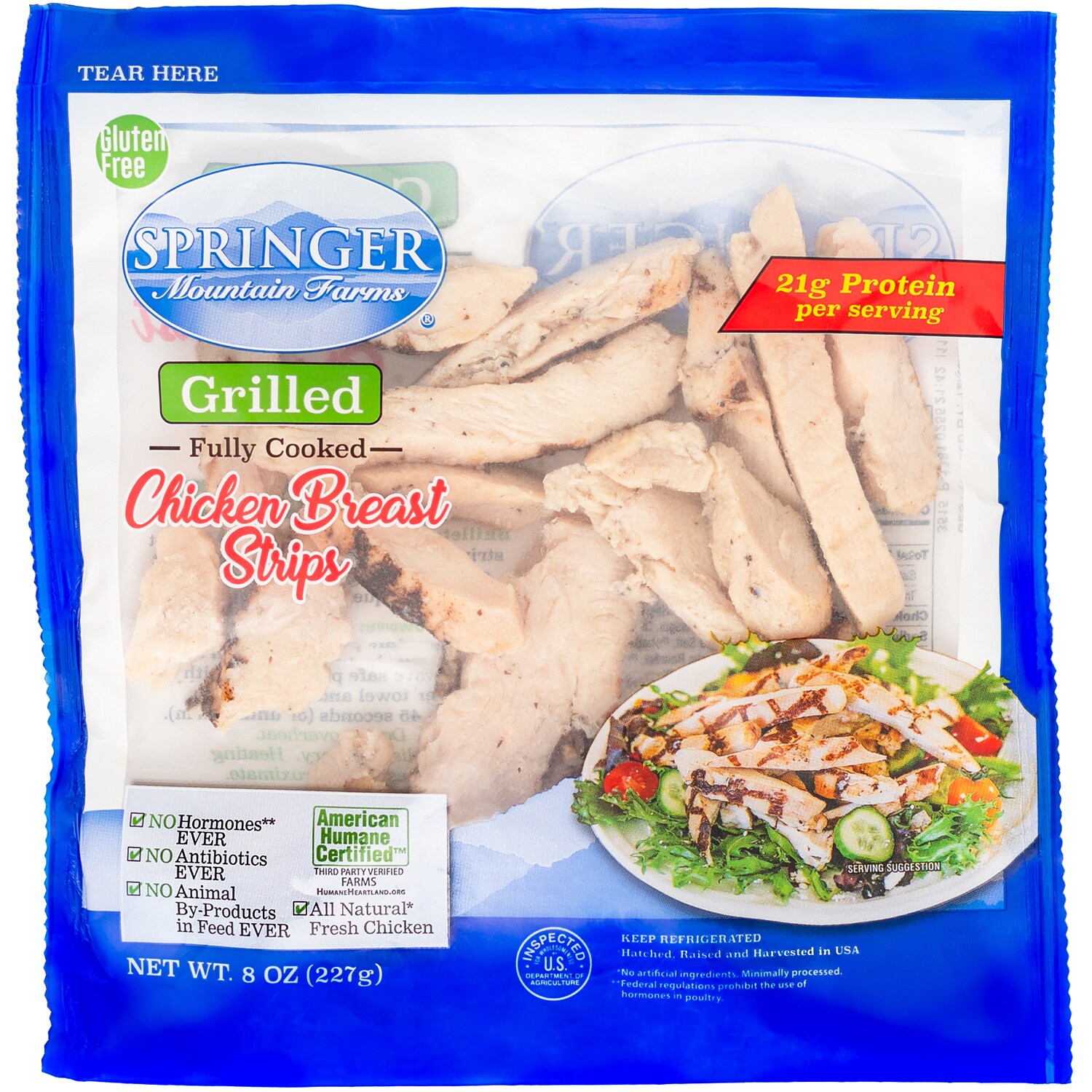 Springer Mountain Farms Fully Cooked Grilled Chicken Strips
