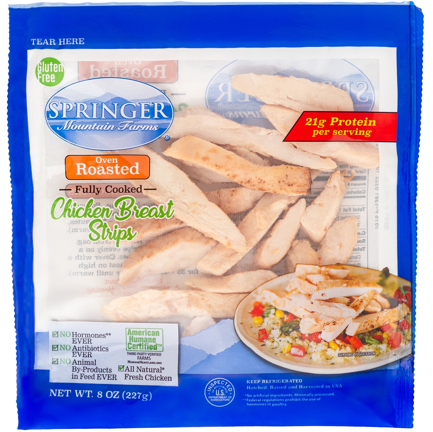 Springer Mountain Farms Fully Cooked Oven Roasted Chicken Strips