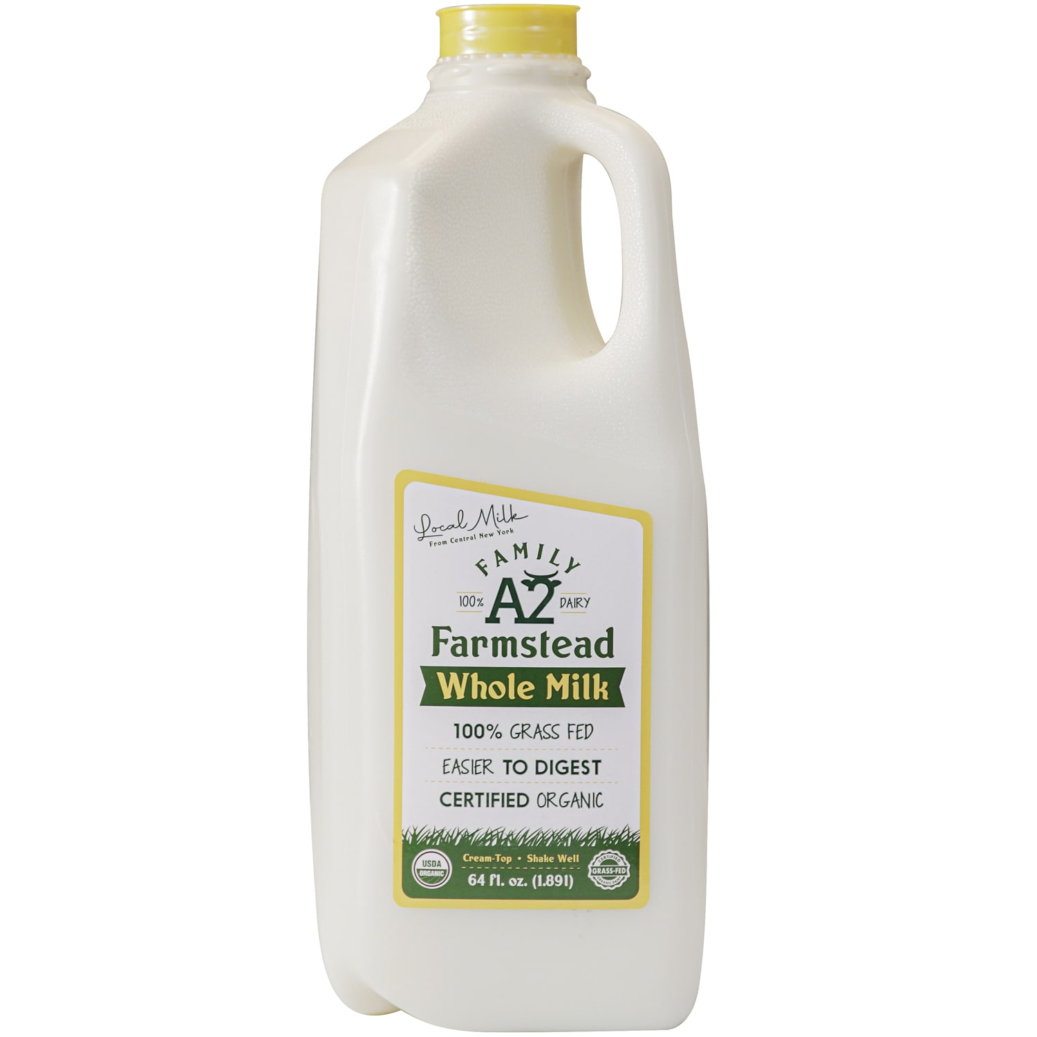 Family Farmstead 100% Grass-Fed A2 Organic Whole Milk, Plastic Bottle