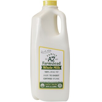 Family Farmstead 100% Grass-Fed A2 Organic Whole Milk, Plastic Bottle