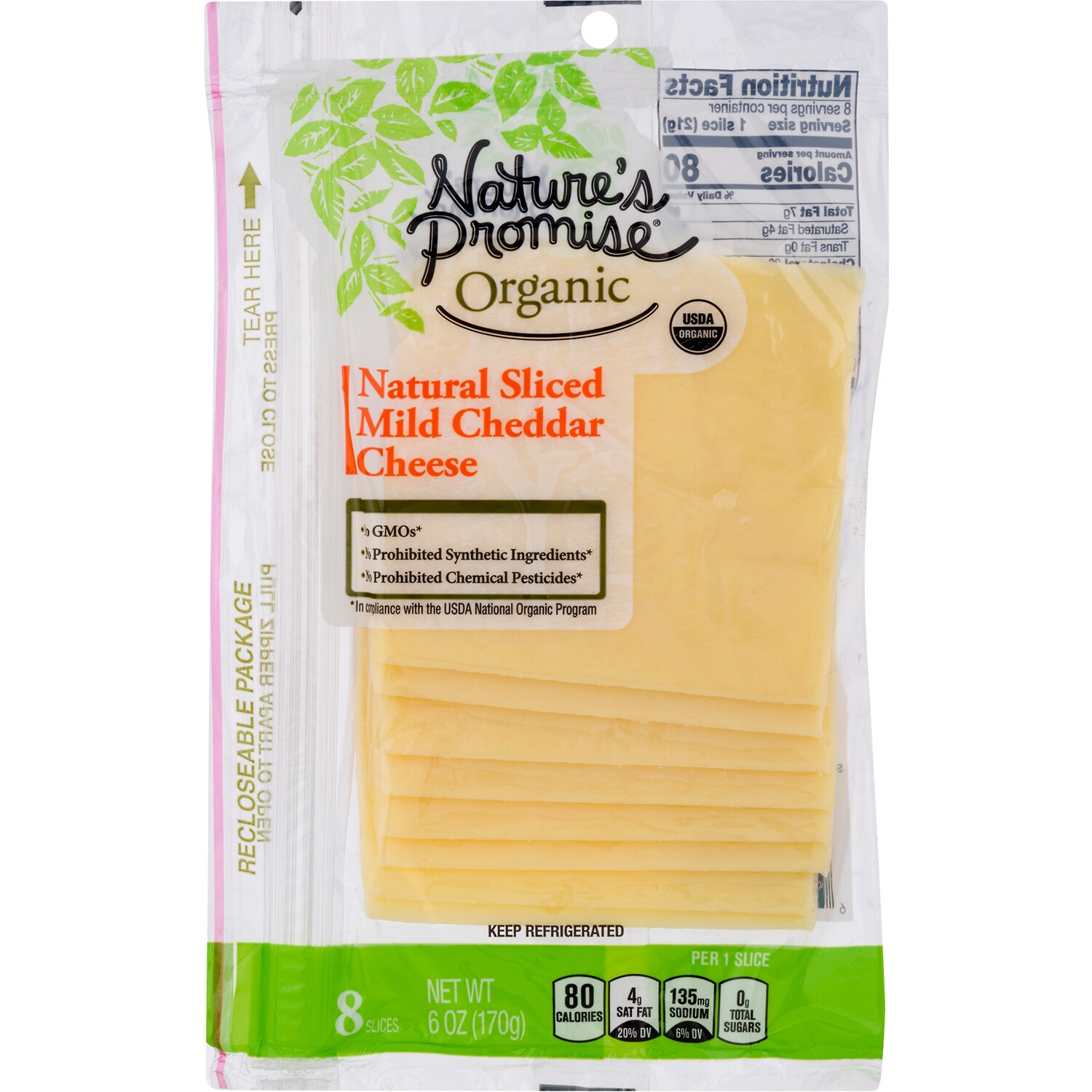 Nature's Promise Organic Sliced Mild Cheddar Cheese
