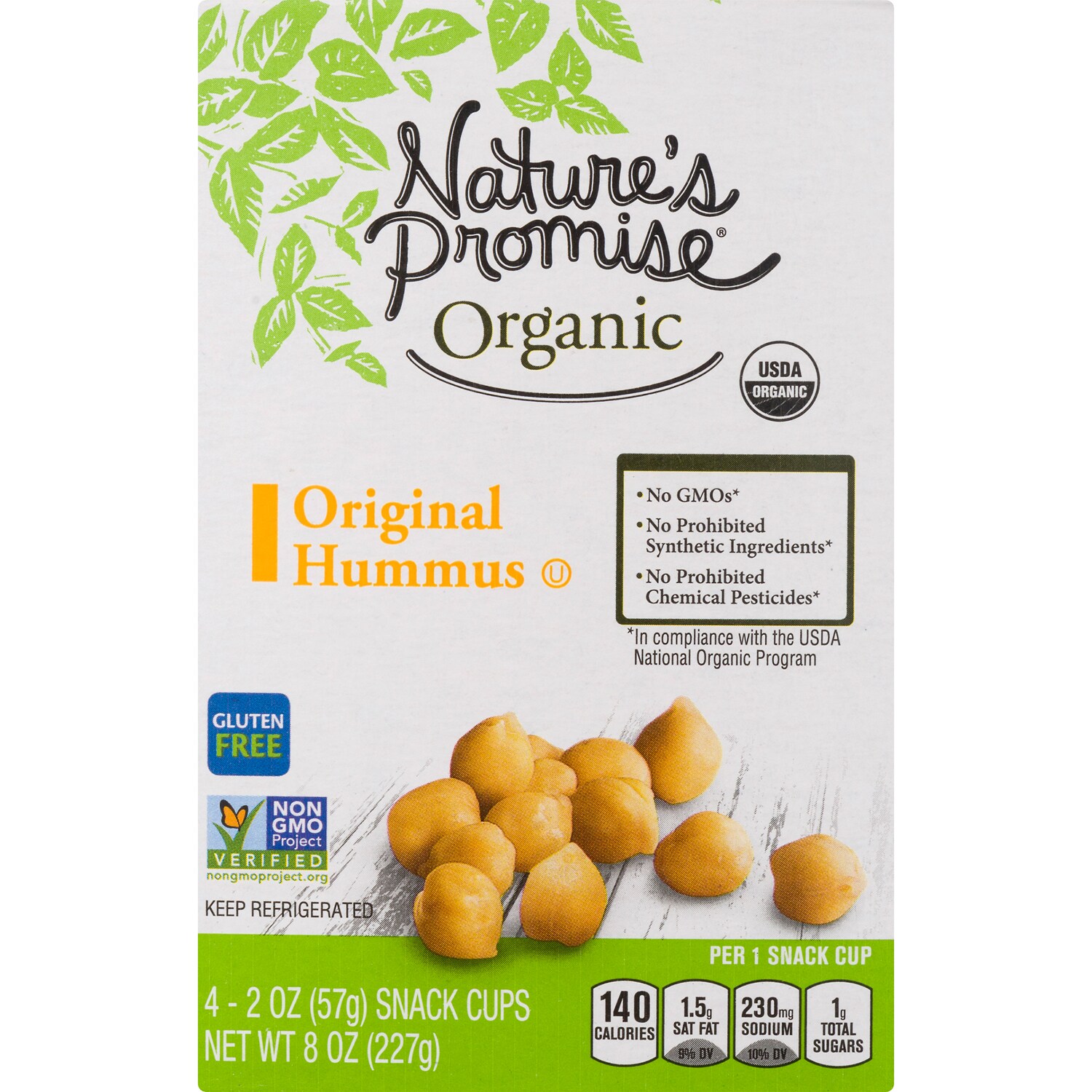 Nature's Promise Organic Hummus Snack Cups, Original