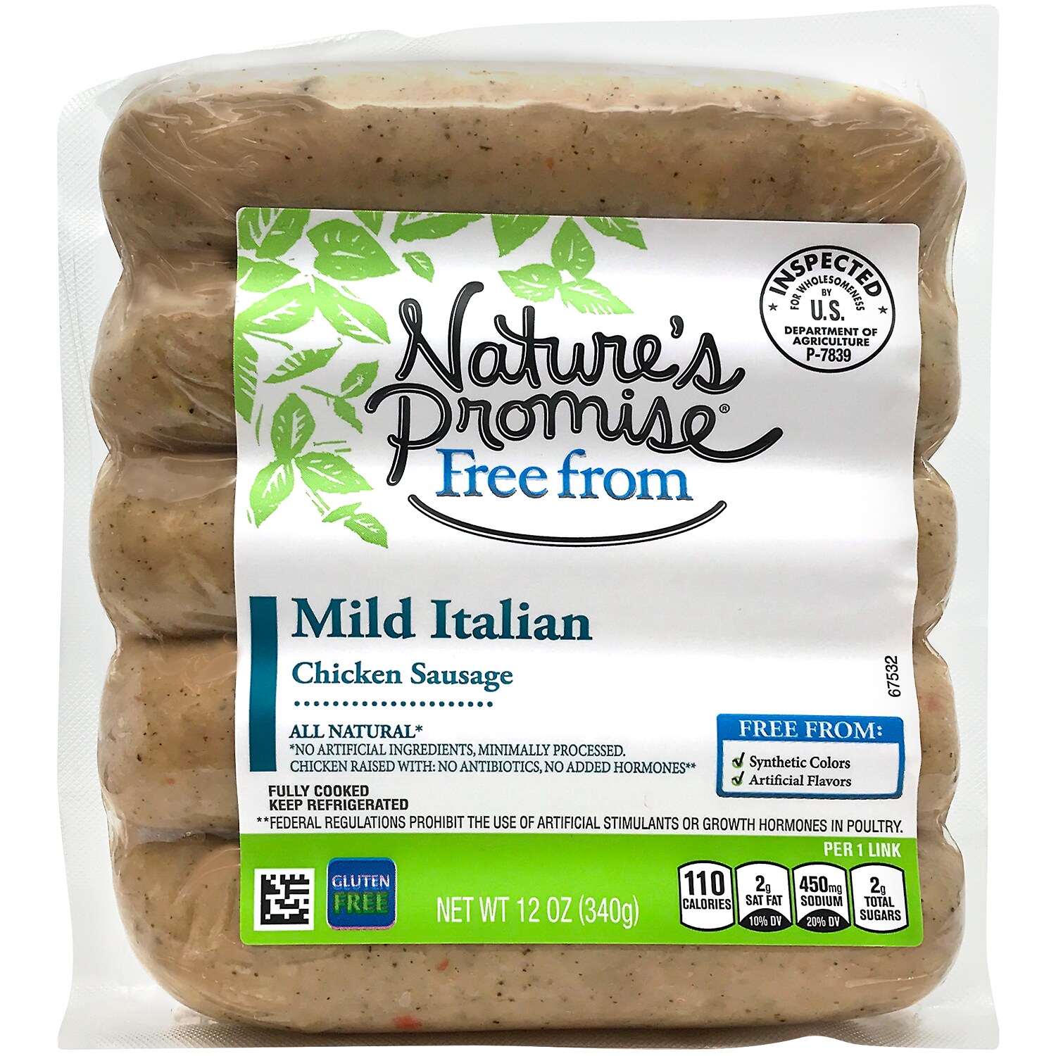 Nature's Promise Chicken Sausage, Mild Italian