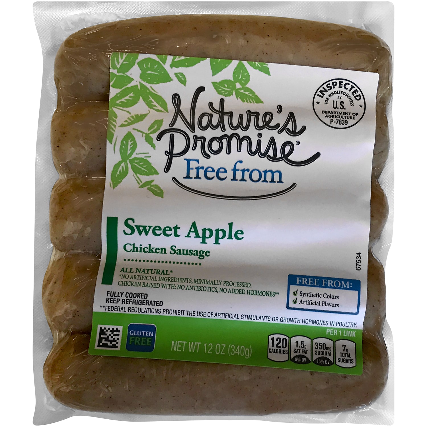 Nature's Promise Chicken Sausage, Sweet Apple