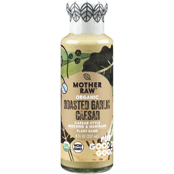 Mother Raw Organic Plant-Based Dressing & Marinade, Roasted Garlic Caesar